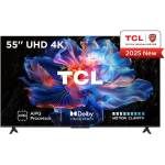 TCL teler 55V6C, 55", 4K Ultra HD, 3840 x 2160, DLED, Smart TV, Dolby Atmos, Google TV, HDMI 2.1, Wi-Fi, Bluetooth