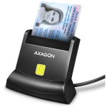 Axagon nutikas kaardilugeja CRE-SM4N USB 2.0 1.3m, 1 pesa, CE, RoHS, must, Plug and Play, LED indikaatorid