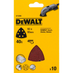 Dewalt Liivapaber DT3090-QZ 93mm x 93mm 40G 10 tk, C16 terad, paberist alus, augustatud, &uuml;hilduv detailide lihvimisseadmetega