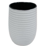 Besk Universaalne vannitoa tass 9136706, valge v&auml;limus, must sisemus, sooneline pind, keraamika