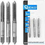 Geko Taps, G38318, M6x1,0mm, 3tk, HSS, DIN 352, sisemine keermestamine, t&auml;pne l&otilde;ikamine