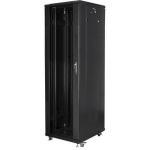 Lanberg Rack kapp 19" vabalt seisev 42U/600x1000, FF01-6042-23BL, RAL 9004, 106kg, 6 jahutusventilaatorit, perforeritud esik&uuml;lg