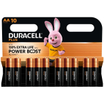 Duracell Plus Boost MN1500 BL10, AA, 1.5 V, &Uuml;hekordsed, 10 tk, Alkaline, Must, Kuld