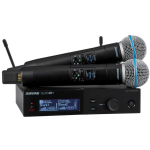 Shure SLXD24D+E/B58, kahekordne digitaalne juhtmevaba s&uuml;steem, 470-606 MHz, 24 bitti, 118 dB, 2 kanalit, aku t&ouml;&ouml;aeg 8 h