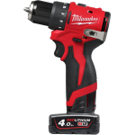 Milwaukee M12 BLDDRC-402C 4933499688, 12V, 40Nm, 2x4Ah, 10mm, 13 p&ouml;&ouml;rdemomendi seadet, harjata mootor, LED-tuli, kohvris