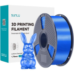 Sunlu PLA+ Silk Blu, 1.25 g/cm&sup3;, 9 g/10 min, 2760 MPa, 60.6 MPa, 65 MPa, 4.2 kJ/m&sup2;, 6.3%, 164 &deg;C, 53 &deg;C, 54 &deg;C, sinine, l&auml;ikiv