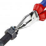 Kombinētās knaibles ar garo degunu, KNIPEX, 08 21 185 SB, izturīgas, grie&scaron;anas jauda līdz 13 mm, indukcijas cietinātas asmeņi