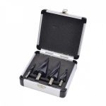 HSS-TiAlN M2 Spirālveida urbis 3 gab. 4-12mm, 4-20mm, 4-32mm, 4-39mm, ātra grie&scaron;ana, 680g, AW40944BL