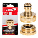 1" krāna savienotājs ar 3/4" samazinātāju, BRASS-LINE, T07325, universāls un izturīgs