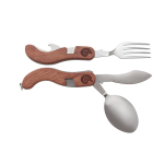 Galda piederumu komplekts 'Vancouver', Origin Outdoors, R179643, nerūsējo&scaron;ais tērauds, rožkoka rokturi, kompakts un praktisks formāts.