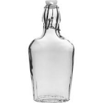 250ml Hip flask klaaspudel mehhaanilise korgiga BROWIN 631425, 9.2x4.0x19.8 cm