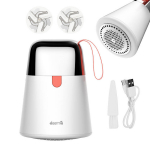 Deerma MQ600 DEM-MQ600 elektriline riiete karvakesteta imur ja l&otilde;ikur taask&auml;ivitatav USB-toitega 3 W mootor kuni 7000 p/min 2 vahetatavat otsikut roostevabast terasest kaitsev v&otilde;rk kuni 45 min juhtmeta kasutus valge