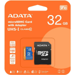 Adata m&auml;lukaart micro SDHC AUSDH32GUICL10A1-RA1 32GB, lugemiskiirus 85MB/s, kirjutamiskiirus 25MB/s, UHS-I, Class 10, Class 1 (U1)
