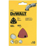 Dewalt Liivapaber DT3091-QZ 93mm x 93mm 60G 10 tk, E kaal, alumiiniumoksiid, vaigustatud, perforatsiooniga