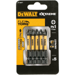 Dewalt FLEXTORQ 57mm PH1 kruvikeeraja ots DT7997T-QZ, 5 tk, Torsion Impact, 1 cm k&otilde;rgus, 7.5 cm pikkus, 0.05 Kg kaal