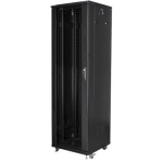 Lanberg Rack kapp 42U FF01-6642-12B, 600x600mm, must, 800kg, IP20, 2 ventilaatorit, karastatud klaas