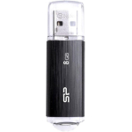 Silicon Power Ultima U02 Pendrive SP008GBUF2U02V1K, 8 GB, USB 2.0, must, m&auml;lu, Plug and Play, CE/FCC/BSMI/RoHS