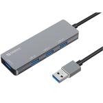 Sandberg USB keskseade 333-67, 1xUSB 3.0, 3xUSB 2.0, 5000 Mbit/s, alumiinium, hall, 4 pesa