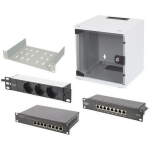 Digitus Serverikapp DN-10-SET-1, 10", 6U, hall, 30kg, 8-portne l&uuml;liti, riiul, plaadi paneel, pistikud