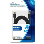 Mediarange HDMI-HDMI kaabel MRCS158, 5m, 18Gbit/s, 4K UHD, 3D, must, kuldkontaktid