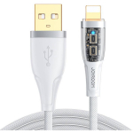 Joyroom S-UL012A3 kaabel USB-A/Lightning, 1.2m, 2.4A, 480Mbps, PVC+nailonpunutis, valge