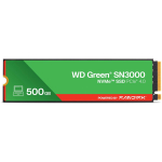 WD Green WD SN3000 NVMe SSD WDS500G4G0E-00CPS0, 500 GB, M.2 2280, PCIe 4.0, 5000 MB/s lugemine, 4100 MB/s kirjutamine, QLC 3D NAND
