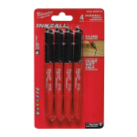 INKZALL&trade; MARĶIERI, INKZALL MARKERS BLACK - 4 PCS, 4932480551 MILWAUKEE