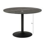 Ēdamgalds IBIZA D110xH74cm, melns marmors AC21438 ACTONA