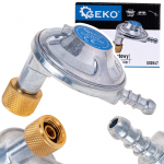 Leņķa propāna-butāna gāzes regulators 37mbar 1,5kg/h, GEKO, G80547, dro&scaron;a un efektīva lieto&scaron;ana