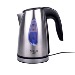 Elektriline veekeetja standardne 1630 W AD 1203 1 L roostevabast terasest korpus automaatne v&auml;ljal&uuml;litus 360&deg; p&ouml;&ouml;rlev alus Roostevaba teras Adler