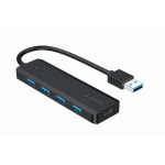 Gembird USB keskjaam UHB-U3P4P-02 4 porti USB 3.1, must, toitega keskjaam, &uuml;hilduv Windows 11-ga