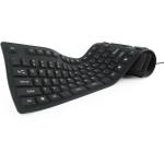 Gembird klaviatuur KB-109F-B, 109 nuppu, USB + PS/2, 1.5 m kaabel, must, veekindel, tolmu- ja m&uuml;ravaba kirjutamine