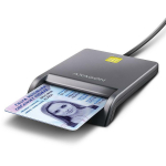 Axagon nutikas kaardilugeja CRE-SM3T USB 2.0, kaabli pikkus 1.3 m, kaal 56 g, must, CE, RoHS, Plug and Play, LED indikaatorid