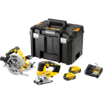 DeWALT saagide komplekt DCK2012P2T-QW, 18V, 2 x 5.0Ah, DCS570 saag 5500 p/min, 65mm l&otilde;ikev&otilde;ime, DCS334 saag