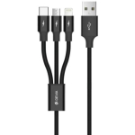Devia Kintone Series 3In1 Tube, USB to Lightning, MicroUSB, Type-C, 1,2m, Black