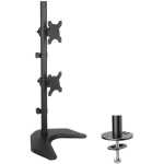 Techly ICA-LCD 2520V monitori alus, 27", 2x20kg, VESA 75x75-100x100mm, 360&deg;, -15-15&deg;, must