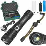 Taktiskā LED lukturis XHP50 15W, GEKO, G15122, 1500lm, IPX8, 5 režīmi, akumulatora un AAA bateriju darbība