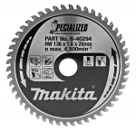 Saeketas Specialized MAKITA B-40294 136x20x1,6mm 0&deg; T50 Alumiiniumile