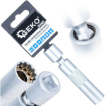 Geko S&uuml;&uuml;tek&uuml;&uuml;nla muciņa 14 mm 3/8" universaalse liigendi, 12-punktiline profiil, CrV teras, &otilde;huke konstruktsioon