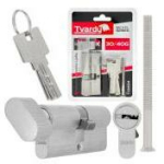 Tvardy Luku silinderi nupuga T01404, 30/40G mm, alumiinium, messing, 3 v&otilde;tit, 50000 ts&uuml;klit, kinnituskruvi kaasas