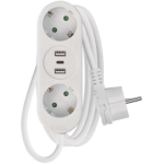 Emos Pikendus P0221U, 1,5m, 2&times;2P+PE, 2&times;USB-A, 1&times;USB-C, 5V, 3,4A, 3680W, PVC, laste kaitse