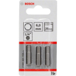 Bosch 2607001730 Kuuskantotsade komplekt, 25mm, 1/4", &Oslash;8mm, 3 tk, eriti k&otilde;vad, teras