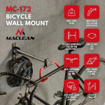 Maclean MC-172 horisontaalne seinale kinnitatav jalgrattahoidik, teras, 30 kg, reguleeritav nurk
