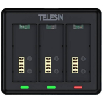Telesin laadija 3 akule GoPro HERO 13 S0-BCG-12-TGP, 5V/2A, 4.48V/650mA&times;3, ABS, 27.5g, kaitse