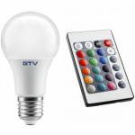 LED pirn, RGBW, AG, 3000K, A60, E27, 9W, 200&deg;, 830lm, 78mA, RGBW kaugjuhtimispult, LD-PC2A60RGBW-9W GTV