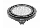 LED pirn, AG, ES111, GU10, 12,5W, 1100 Lm, 3000K, 40&deg;, must LD-ES111WW13W40-10 GTV