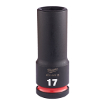 SHOCKWAVE&trade; IMPACT DUTY TRIECIENIZTURĪGAS UZGRIEŽŅU MUCIŅAS, 17 MM 1/2" IMPACT SOCKET DEEP - 1PC, 4932480335 MILWAUKEE