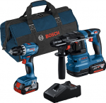 Kombinētais komplekts 18V: GSR 18V-45 + GBH 18V-22, 2 x 4.0Ah akumulatori, GAL 18V-40 lādētājs, 0615A50038, BOSCH PROFESSIONAL