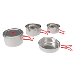 Nerūsējo&scaron;ā tērauda ģimenes gatavo&scaron;anas komplekts, 3 katli, panna, silikona rokturi, R381814, COGHLANS