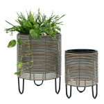 Puķu pods WICKER D36xH48cm, bē&scaron;s-pelēks 38206